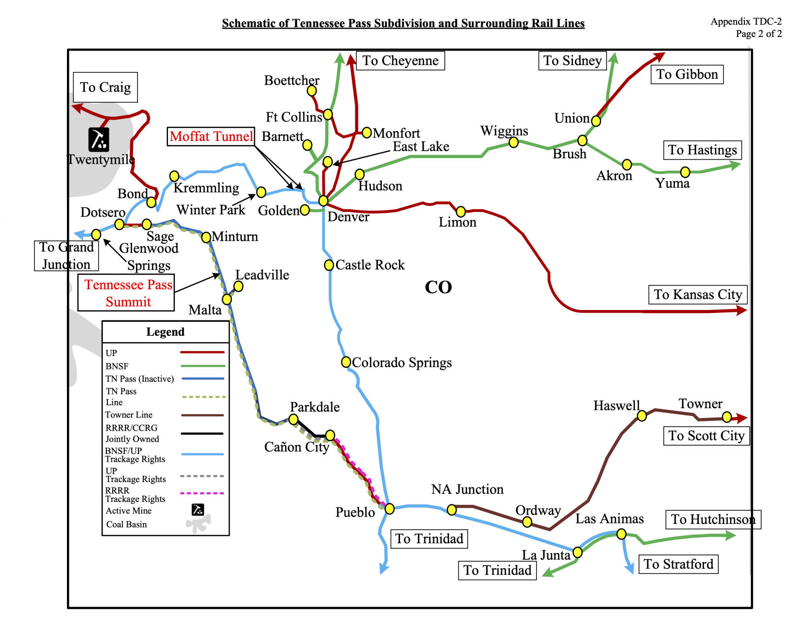 Tennessee Pass Line map