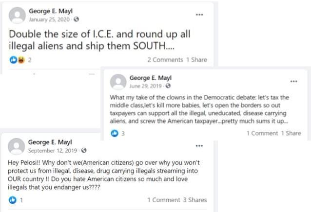 George E. Mayl Facebook posts