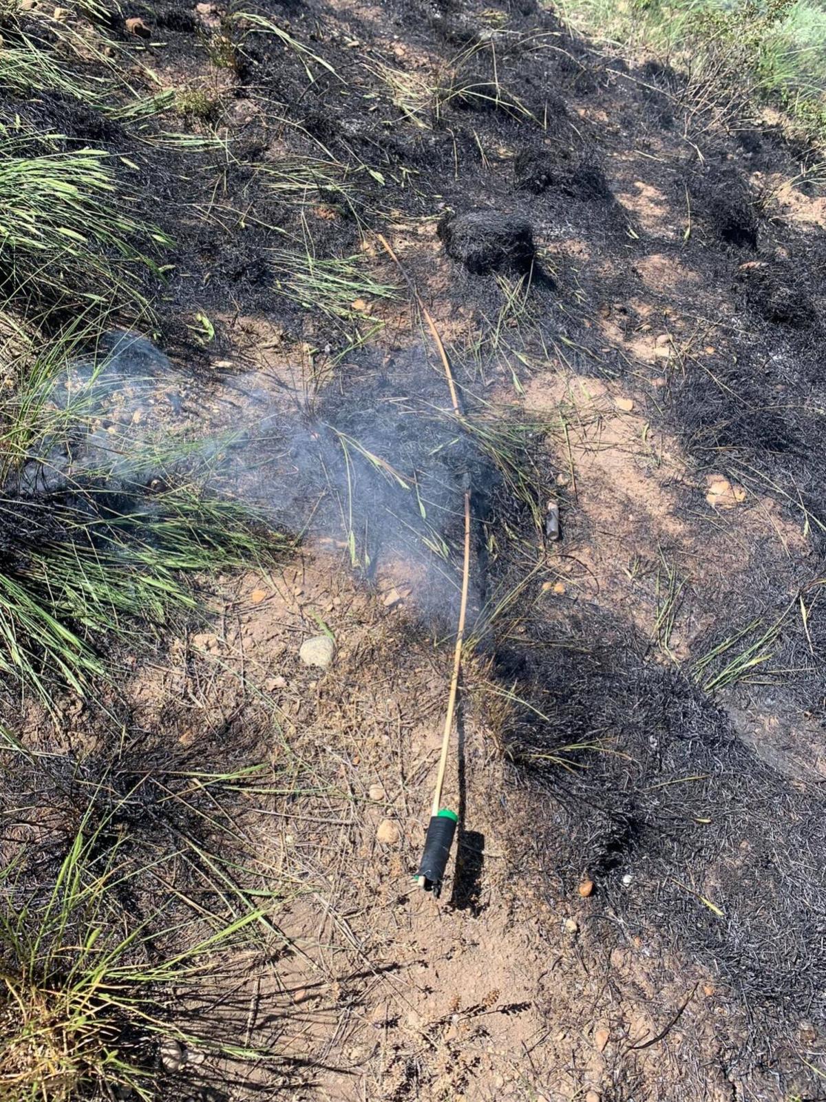 The homemade bottle rocket that is believed to have sparked the fire. Photo: Kremmling Police Department.