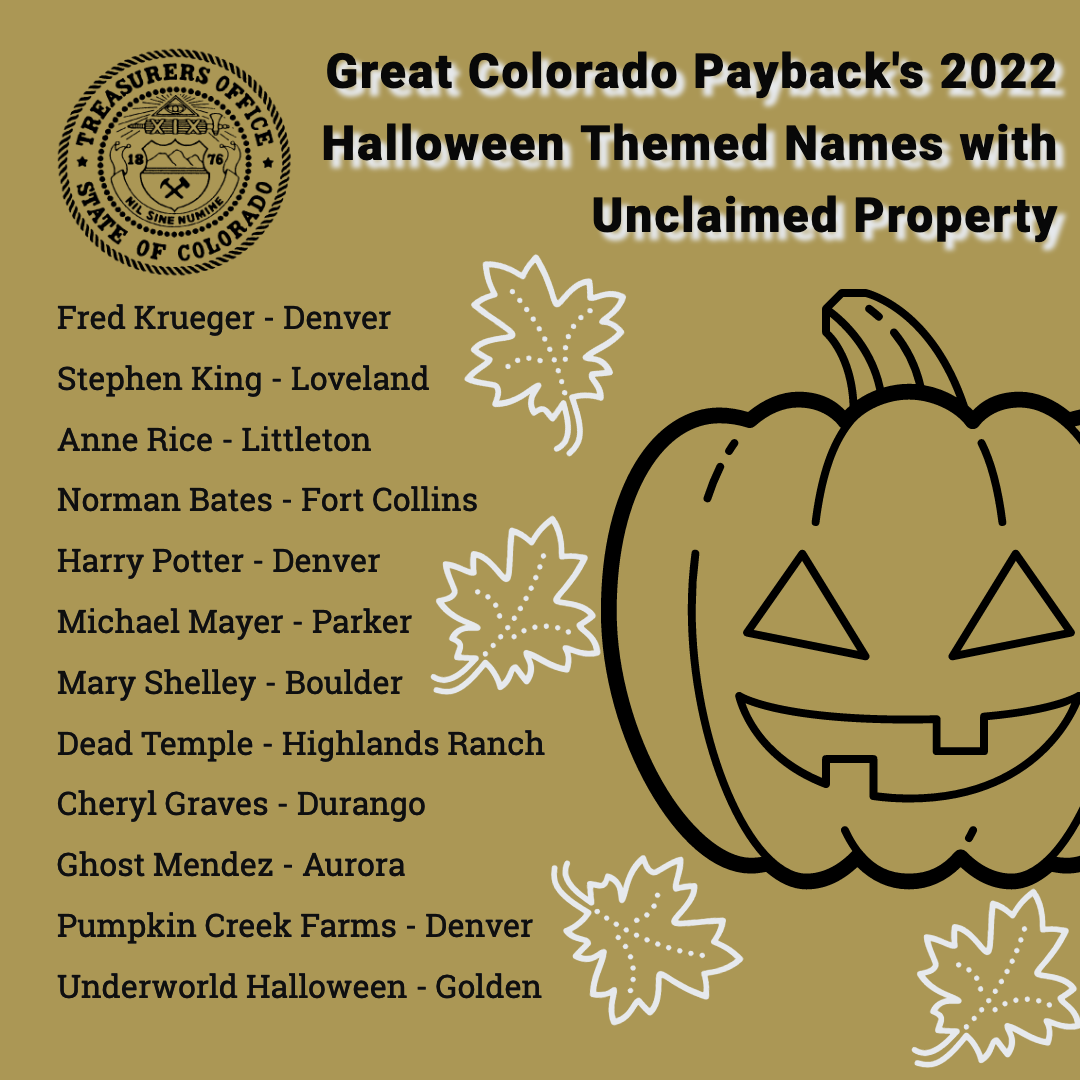 Great Colorado Payback's 2022 Halloween-themed names