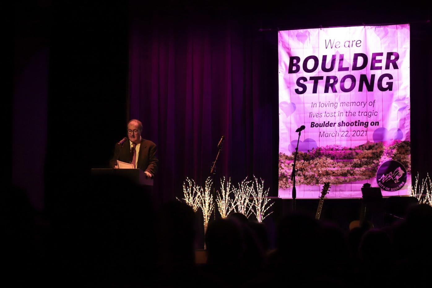 Governor Jared Polis speaks at Boulder Strong Day of Remembrance