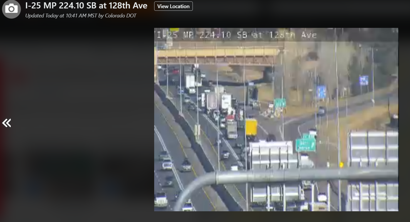 Trailer fire on northbound I-25