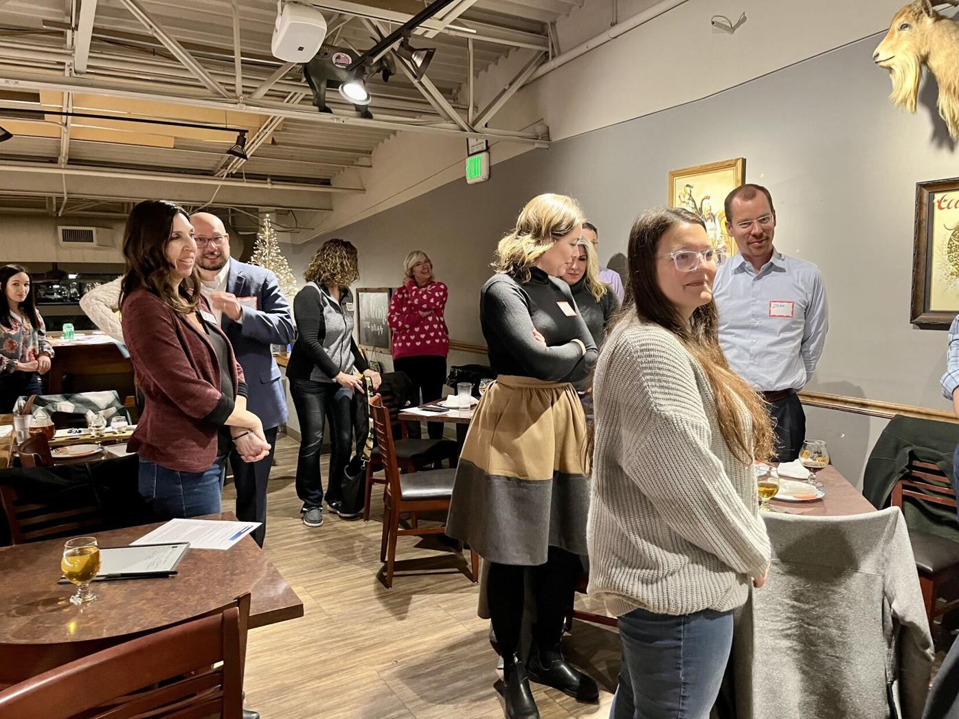 Attorneys attending a presentation about improv comedy and the law