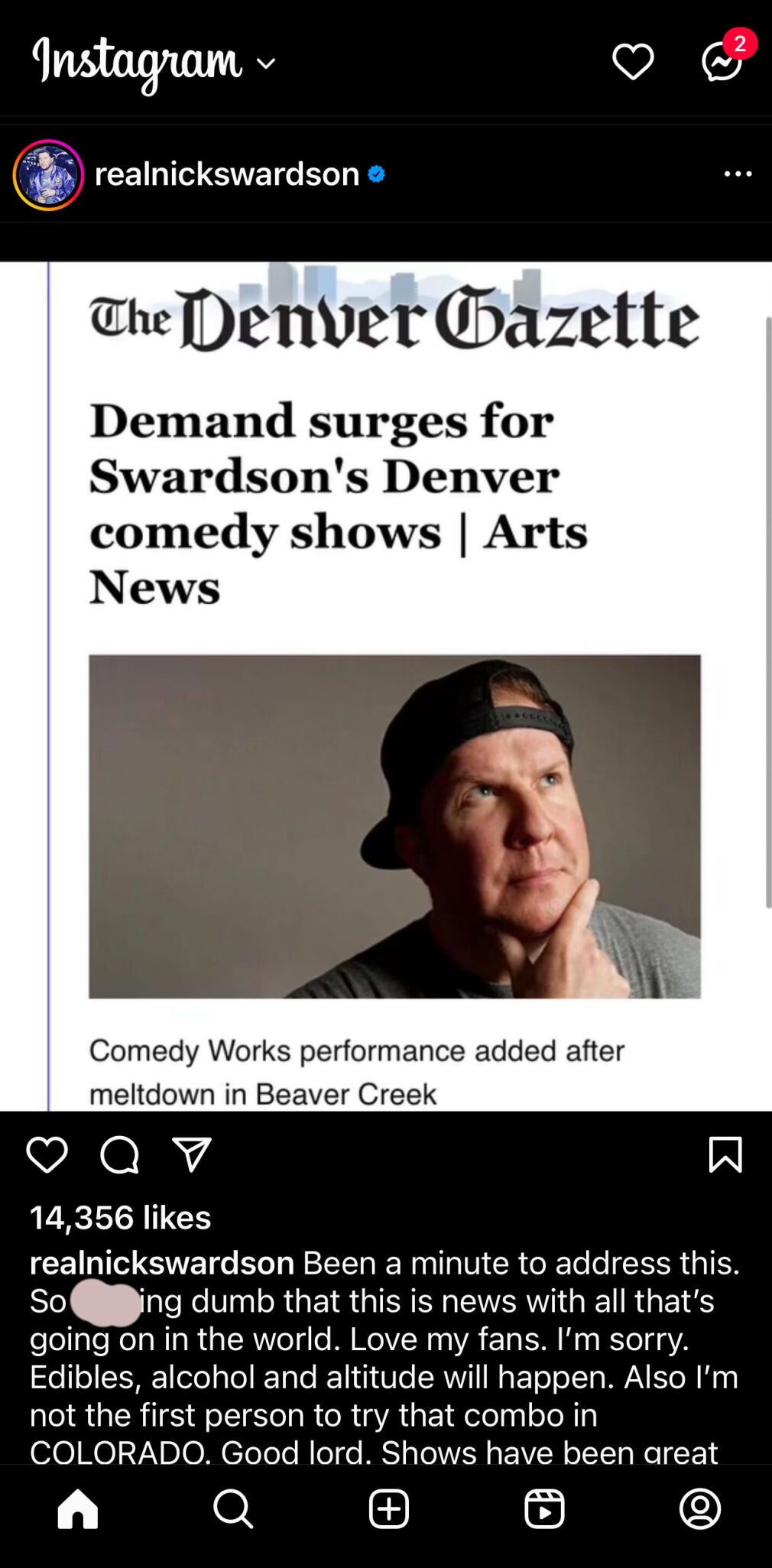 Nick Swardson Response