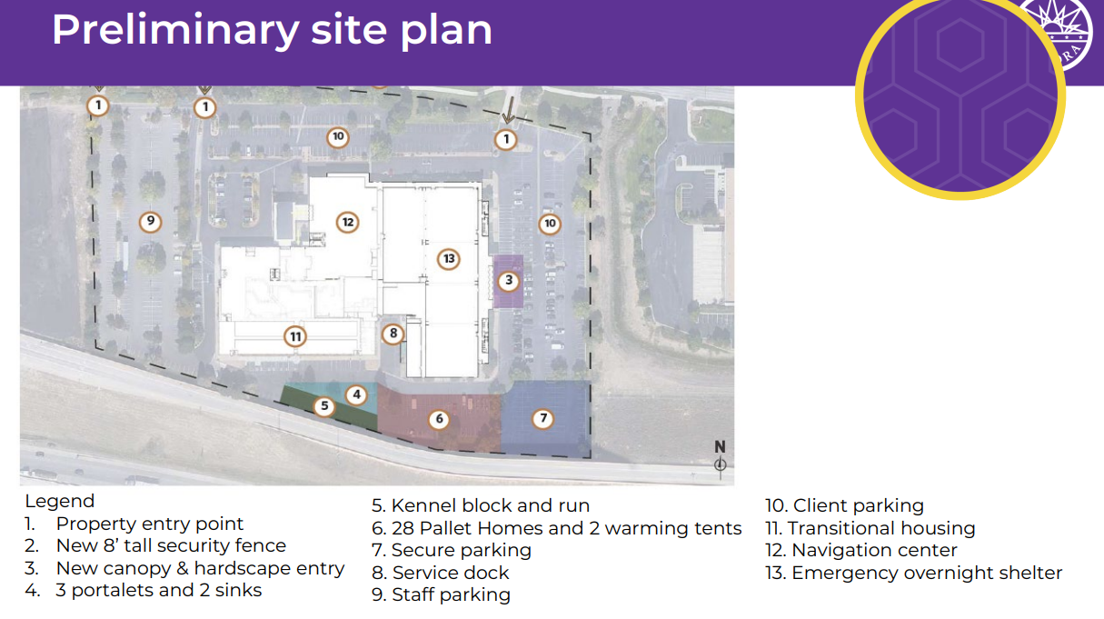 Aurora homeless navigation center preliminary site plan