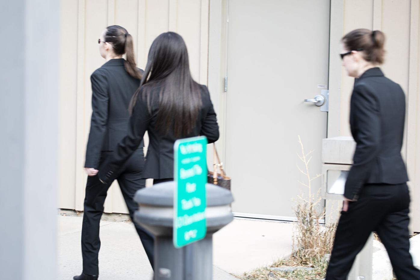 Idaho Springs Officer, Brittany Morrow, right quickly enters the Clear Creek County Courthouse (copy)