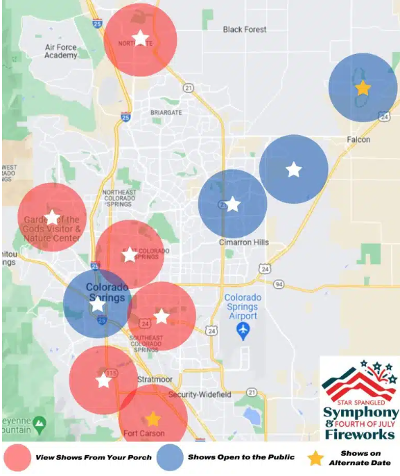 MAP: 2024 Firework shows in Colorado Springs
