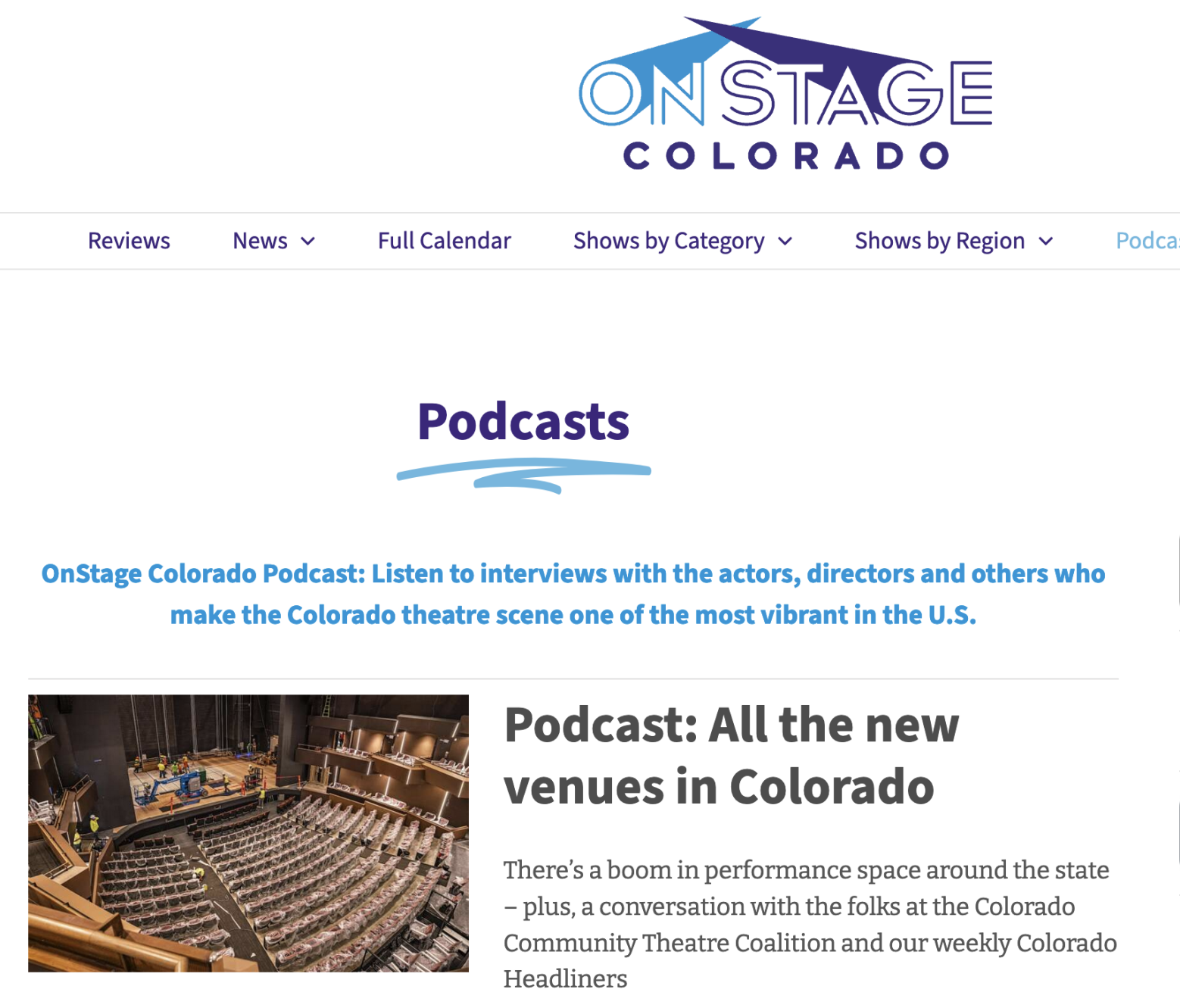 Onstage Colorado podcast