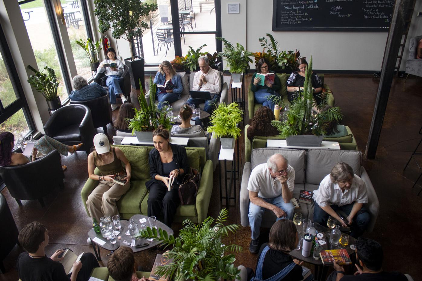 Silent book club at Trellis Wine Bar