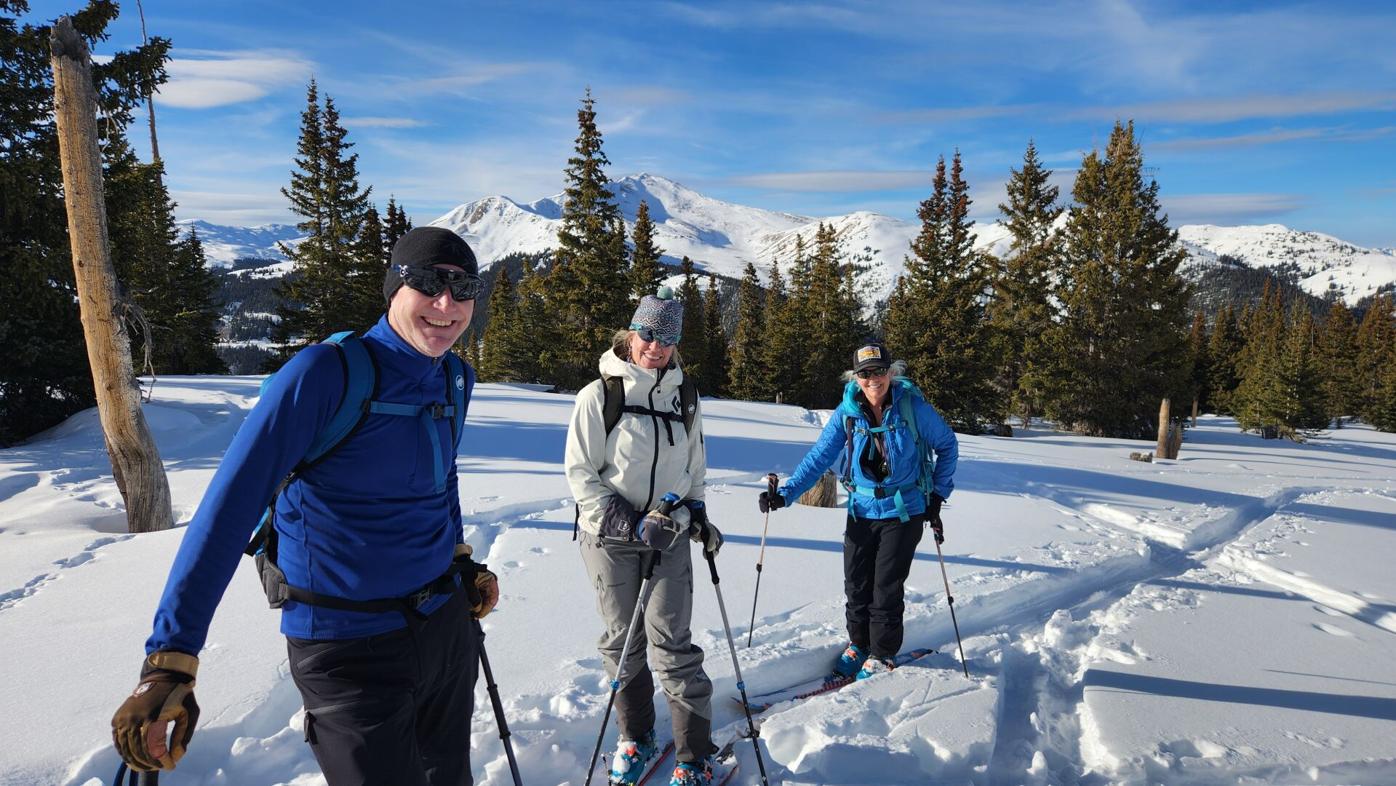 A backcountry skinning tour in Summit County, Colorado