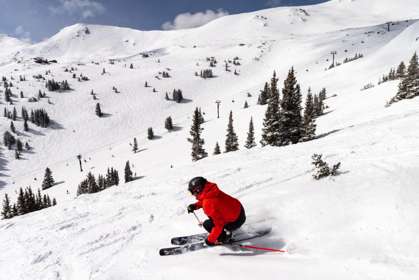 Powder skiing at Loveland Ski Area April 6, 2025