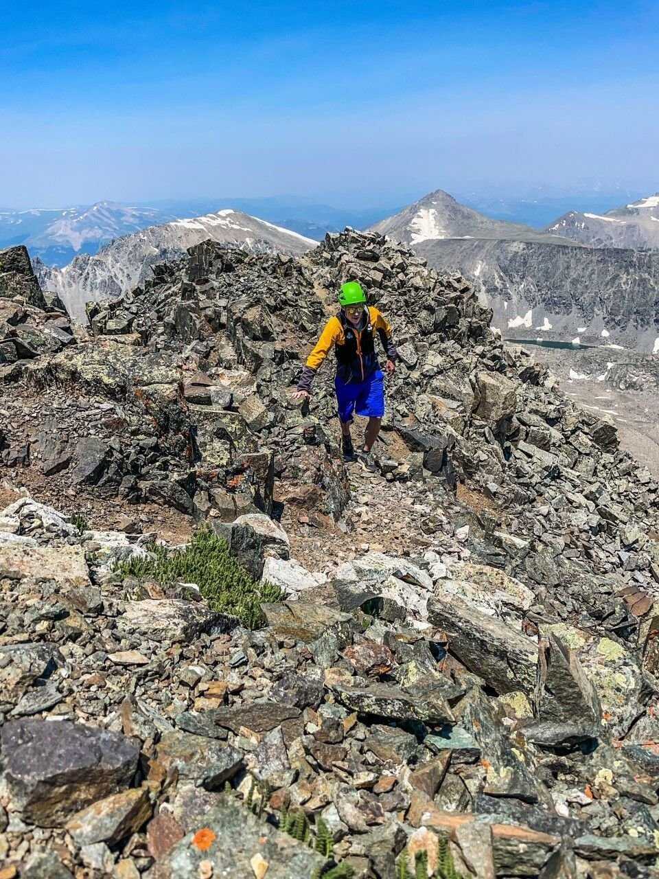 Spencer McKee approaches the summit along the west ridge of Quandary Peak.