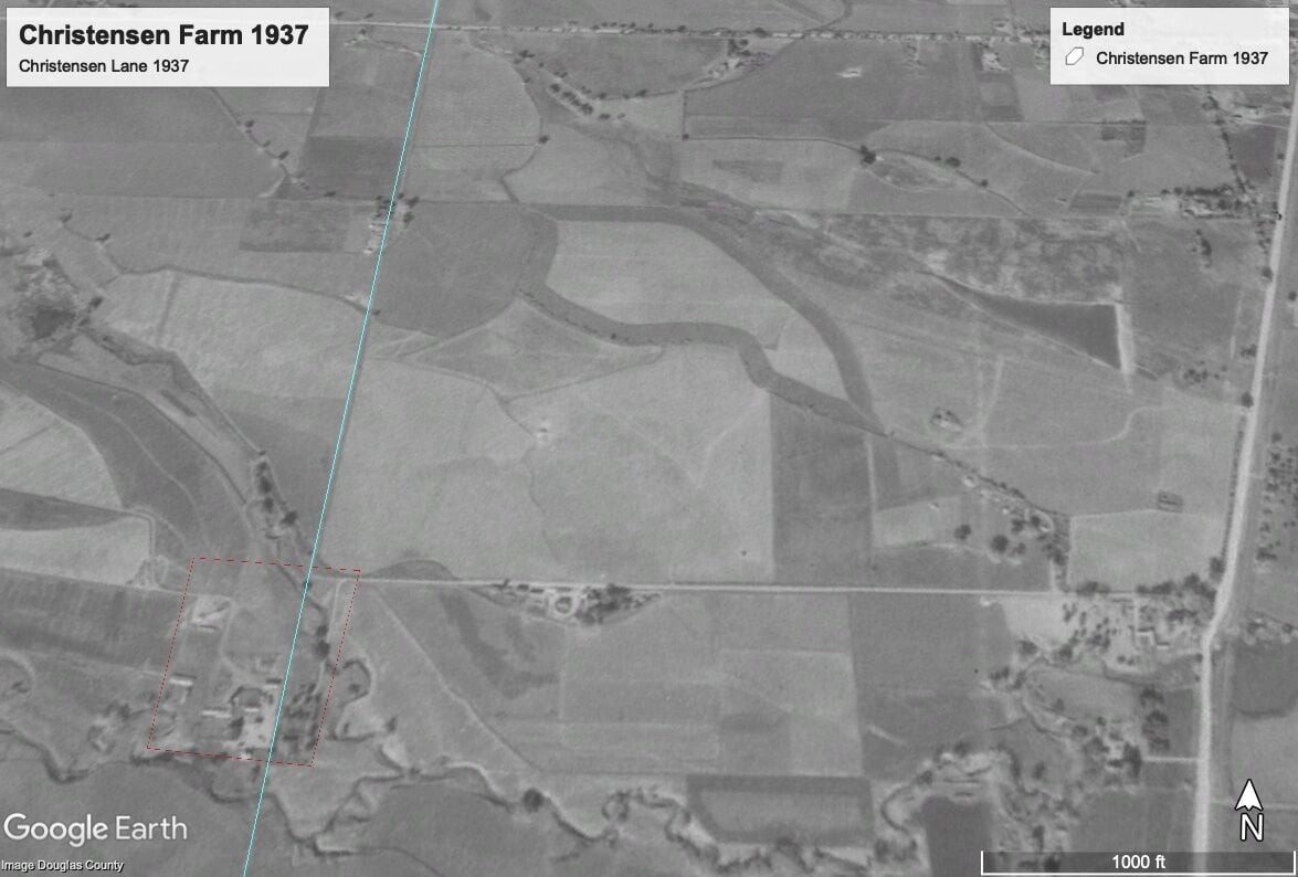 Christensen Farm aerial view 1937
