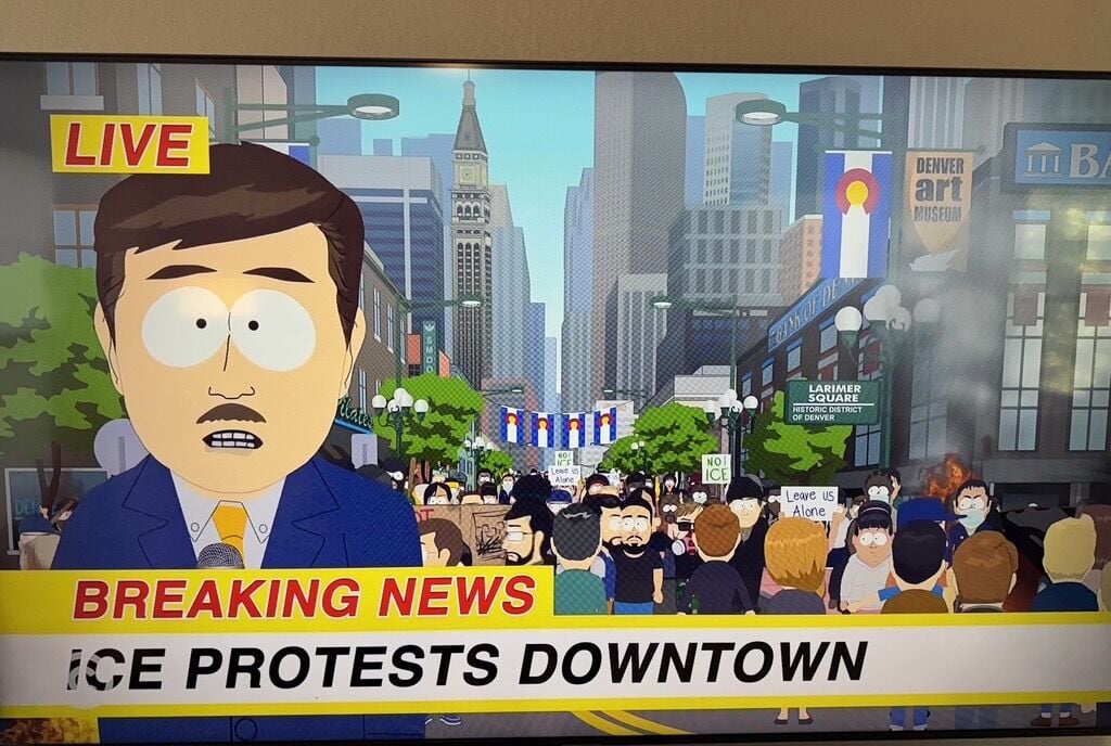 ICE Protests break out in Larimer Square on 'South Park'