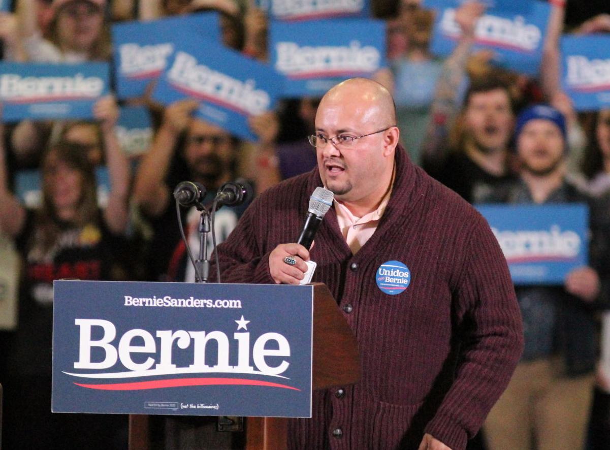 Joe Salazar Bernie Sanders rally 2020